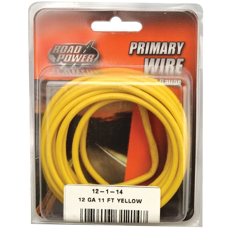 Road Power 55671733/12-1-14 Electrical Wire, 12 AWG Wire, 25/60 VAC/VDC, Copper Conductor, Yellow Sheath, 11 ft L