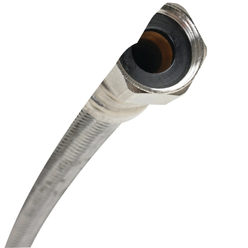 Fluidmaster B3H18 High-Flexible Water Heater Connector, 3/4 in, MIP x FIP, Stainless Steel, Nickel, 18 in L