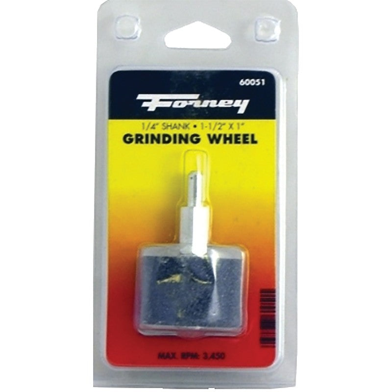 Forney 60051 Grinding Wheel, 1 x 1-1/2 in Dia, 1/4 in Arbor/Shank, 60 Grit, Coarse, Aluminum Oxide Abrasive
