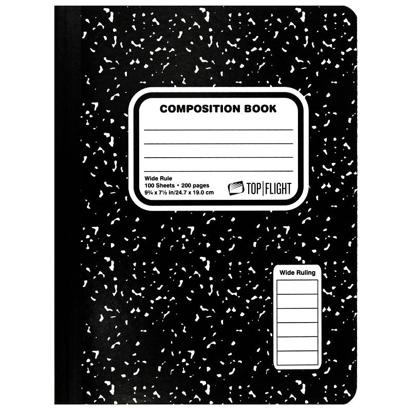 Top Flight MB100 Series 4511923 Marbled Composition Book, 100-Sheet, Sewn Binding (Pack of 6)
