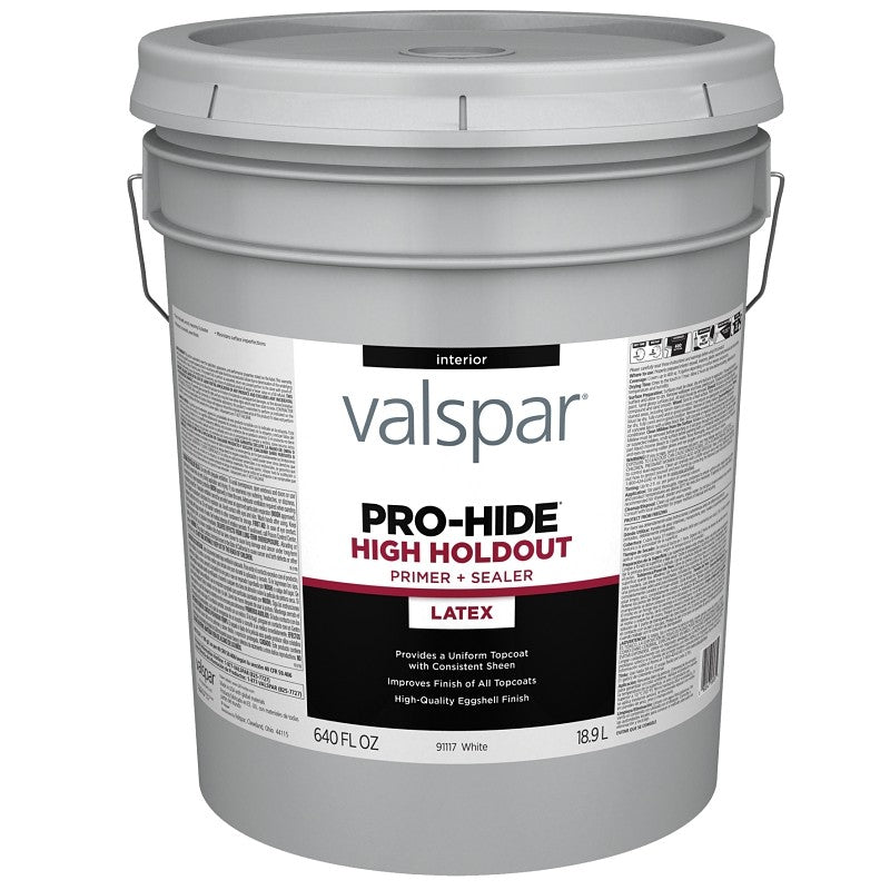 Valspar Pro-Hide 91117 028.0091117.008 Interior High-Holdout Primer, White, 5 gal, Plastic Pail