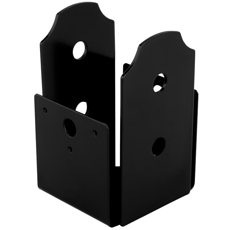 National Hardware Hartley 1220VP N800-010 Post Base, 4 x 4 in Post, Plastic/Steel, Black, Storm Shine Powder-Coated
