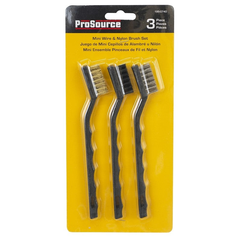 ProSource C 30300 Mini Scratch Brush Set, Brass, Stainless Steel, Polyester Bristle