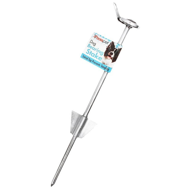 Boss Pet PDQ Q250700099 Bearing Tie-Out Stake, Rust-Resistant, 16 in L Belt/Cable