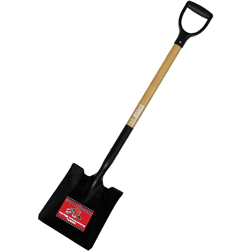BULLY Tools 52520 Shovel, Square Point, 46 in OAL, 14 ga, Steel Blade, Hardwood Handle, D-Grip Handle
