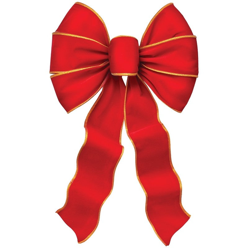 Holidaytrims 6910 Deluxe Bow, Red/Gold Braid Edge (Pack of 12)