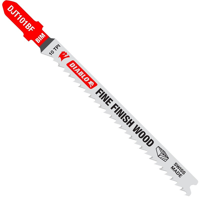 Diablo DJT101BF5 Jig Saw Blade, 4 in L, 10 TPI, Bi-Metal Cutting Edge
