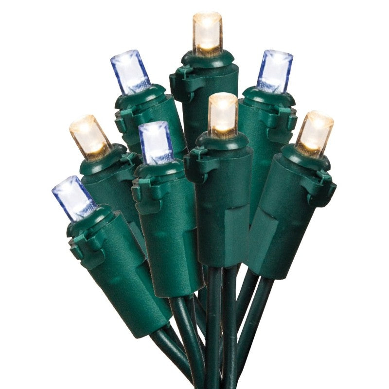 Hometown Holidays U15E302J Light Set, Christmas, 120 V, 4.8 W, 70-Lamp, LED Lamp, Cool White Lamp, 18.58 ft L