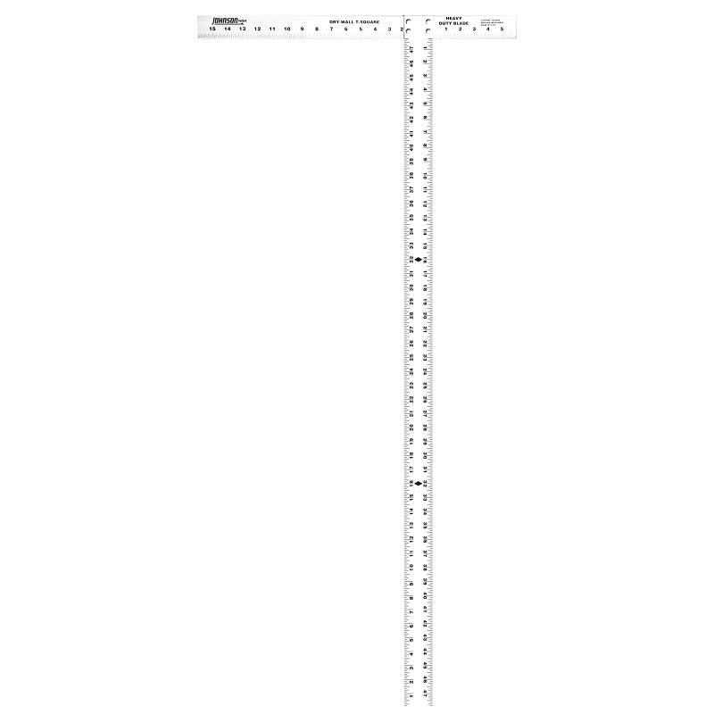 Johnson JTS48HD T-Square, 48 in L, 24 in W, 3/16 in Thick, SAE Graduation, Aluminum