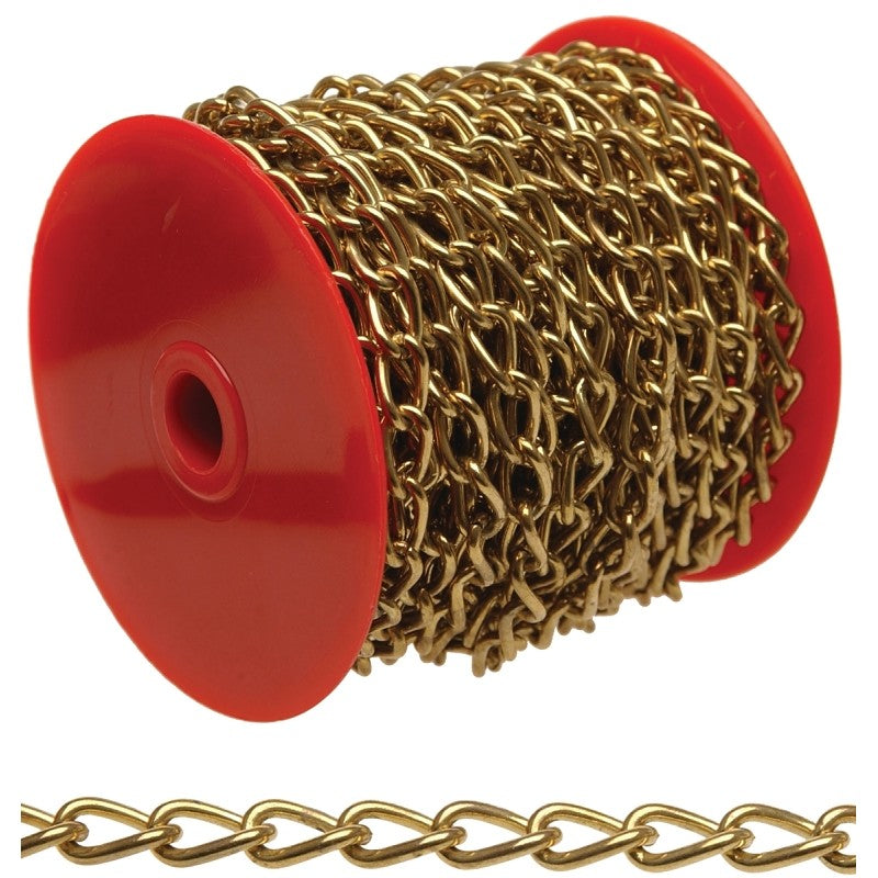 Campbell 0712017 Twist Chain, 200, 49 ft L, 12 lb Working Load, Brass