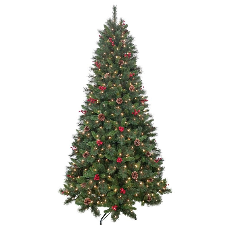 Puleo Asia Limited 357-3516-T75C5 Pine Bristles w/Cones & Berries, 7.5 ft