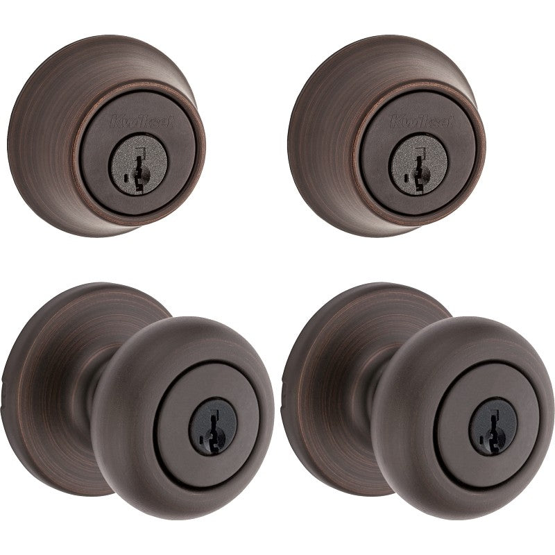Kwikset Cove Series 92420-063 Entry Knob and Single Cylinder Deadbolt, Knob Interior Handle, Right, Knob Handle, 1/PK