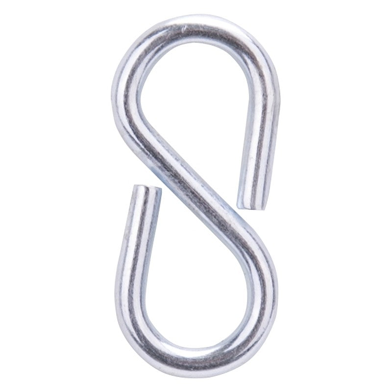 ProSource LR-377-PS S-Hook, 25 lb Working Load, 2.3 in Dia Wire, Steel, Zinc (Pack of 20)