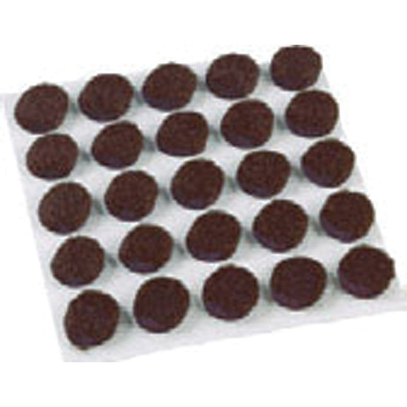 Shepherd Hardware 9949 Furniture Pad, Felt Cloth, Brown, 3/8 in Dia, Round