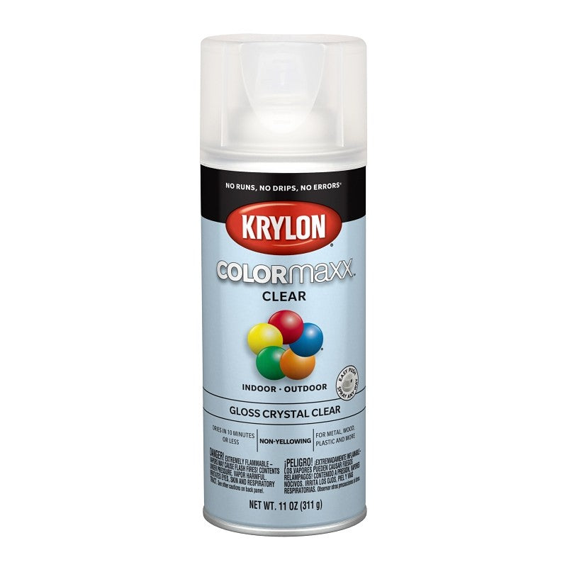 Krylon K05515007 Enamel Spray Paint, Gloss, Clear, 11 oz, Can