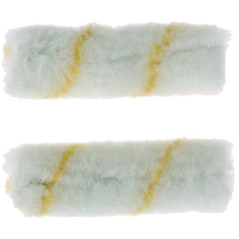 Linzer MR300-2 Paint Roller Cover, 3/8 in Thick Nap, 4 in L, Pro Stripe Woven Cover, White/Yellow