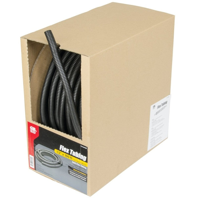 Gardner Bender FLX-5010B Split Tubing, 1/2 in Dia, 100 ft L, Polypropylene, Black