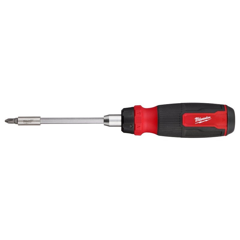 Milwaukee 48-22-2903 14-in-1 Ratcheting Multi-Bit Screwdriver, 1/4 in Drive, Hex Drive, 10.12 in OAL, Plastic Handle
