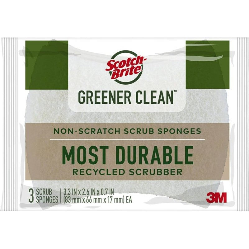 Scotch-Brite Greener Clean Series 97033-UG Non-Scratch Scrubber, Cellulose Abrasive, 83 mm L, 66 mm W, Brown