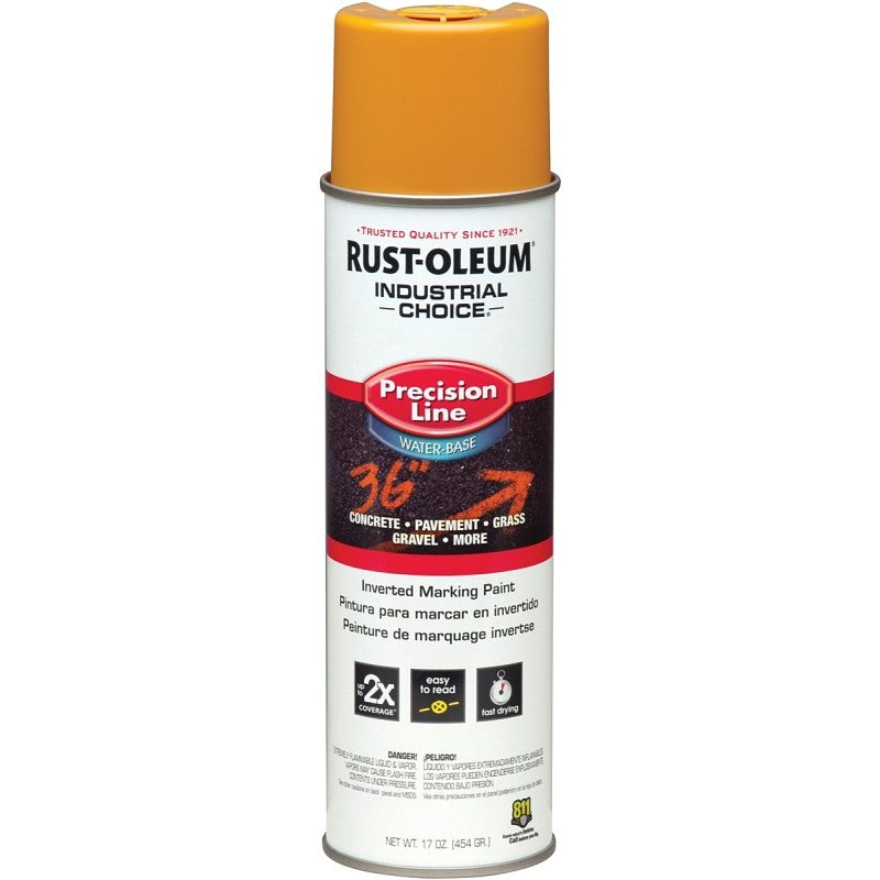 Rust-Oleum 203033 Inverted Marking Spray Paint, Caution Yellow, 17 oz, Can