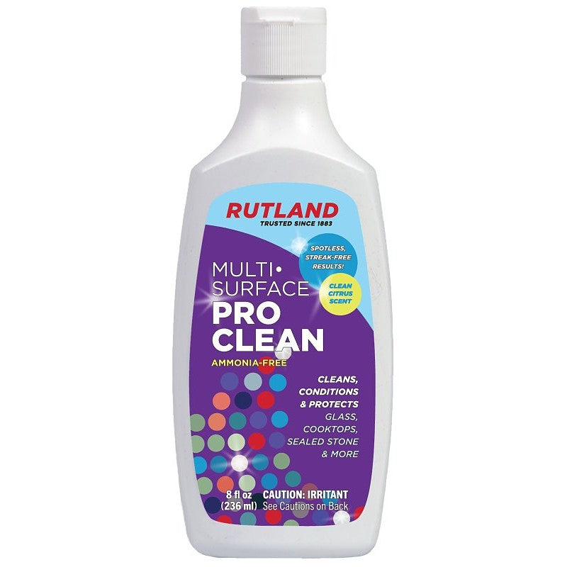 Rutland 185 Multi-Surface Pro Cleaner, 8 oz Bottle, Cream, Citrus