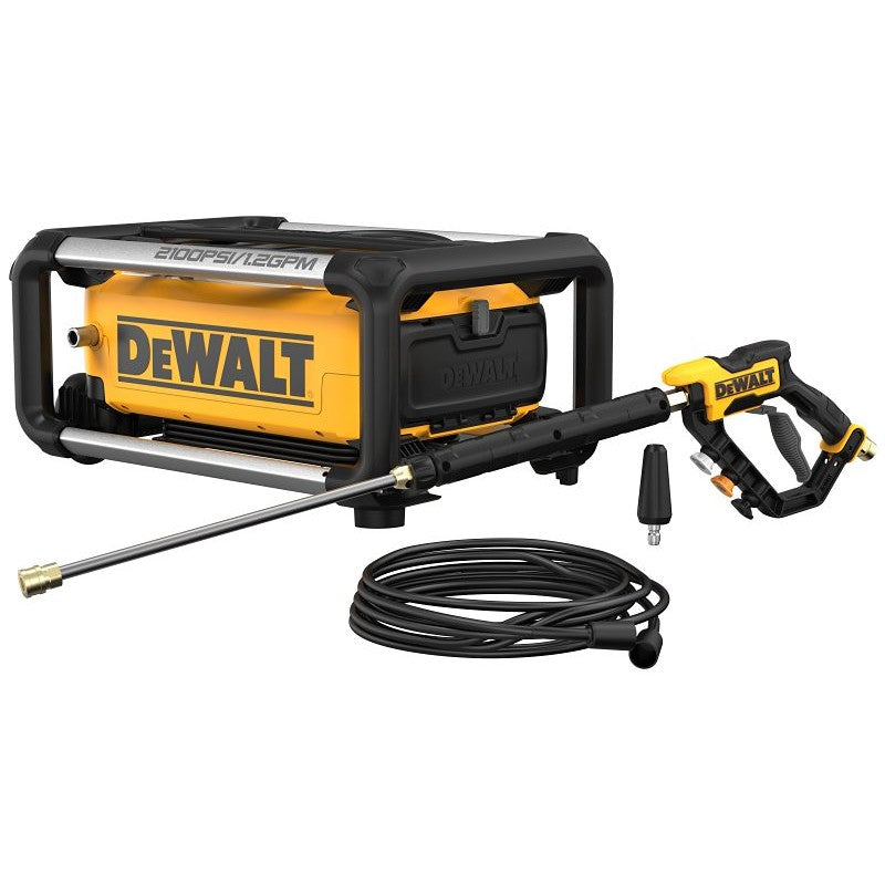 DEWALT DWPW2100 Electric Cold Water Pressure Washer, 13 A, Axial Cam Pump, 2100 psi Operating, 1.2 gpm, Turbo Nozzle