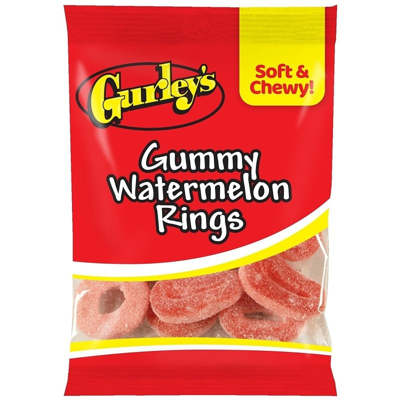 Gurley's 743787 Candy, Gummy, Gummy Watermelon Ring Flavor, 5 oz (Pack of 12)