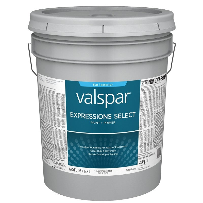 Valspar Expressions Select 4400 028.0044002.008 Latex Paint, Acrylic Base, Flat, Pastel Base, 5 gal