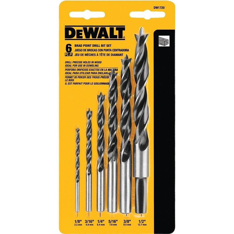 DEWALT DW1720 Drill Bit Set, 6-Piece, Steel
