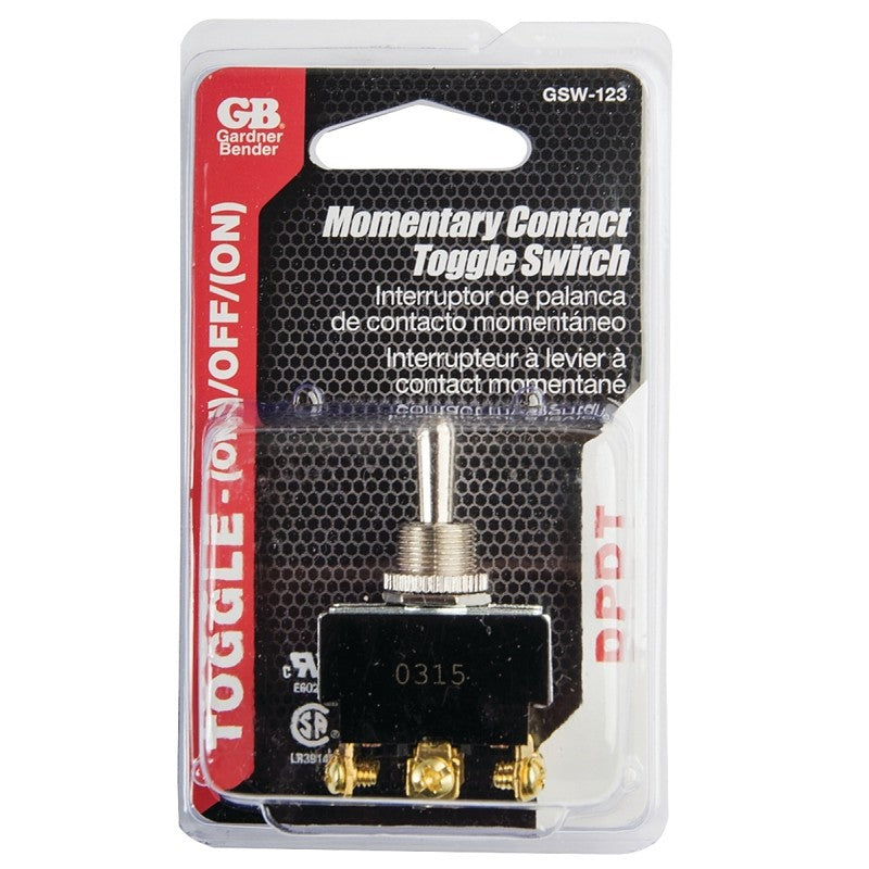 Gardner Bender GSW-123 Series Toggle Switch, 2-Poles, 125/250 V, DPDT, Screw Terminal