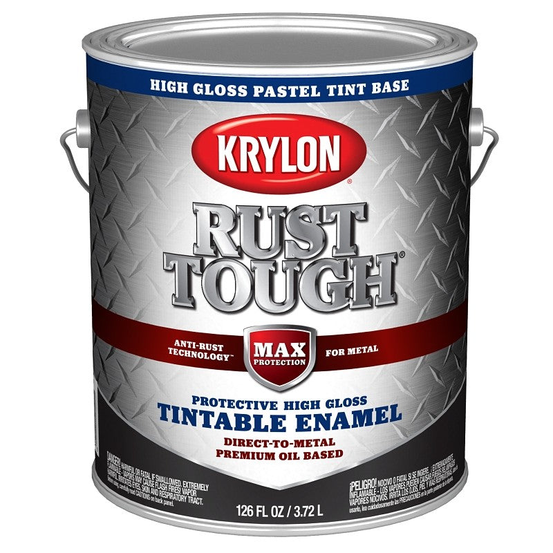 Krylon Rust Tough K09748008 Enamel Paint, Gloss Sheen, Pastel, 1 gal, 400 sq-ft/gal Coverage Area (Pack of 4)