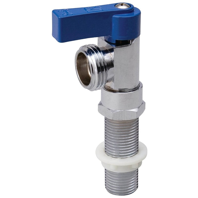 B & K Quarter Master ProLine Series 102-210 Washing Machine Valve, Replacement, Brass, Blue, Chrome