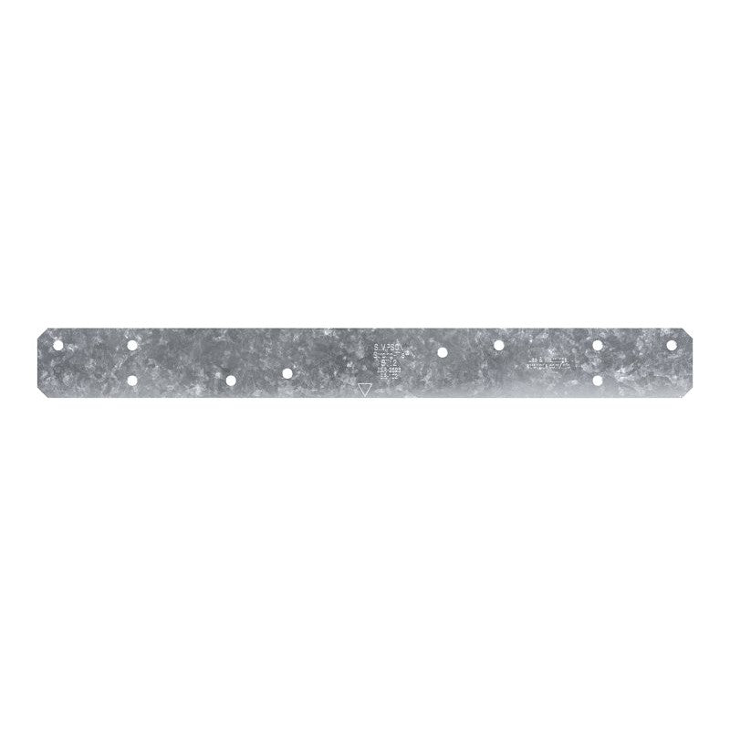 Simpson Strong-Tie ST Series ST18 Strap Tie, 17-3/4 in L x 1-1/4 in W Dimensions, 16 ga, Steel, Galvanized/Zinc, 1/PK