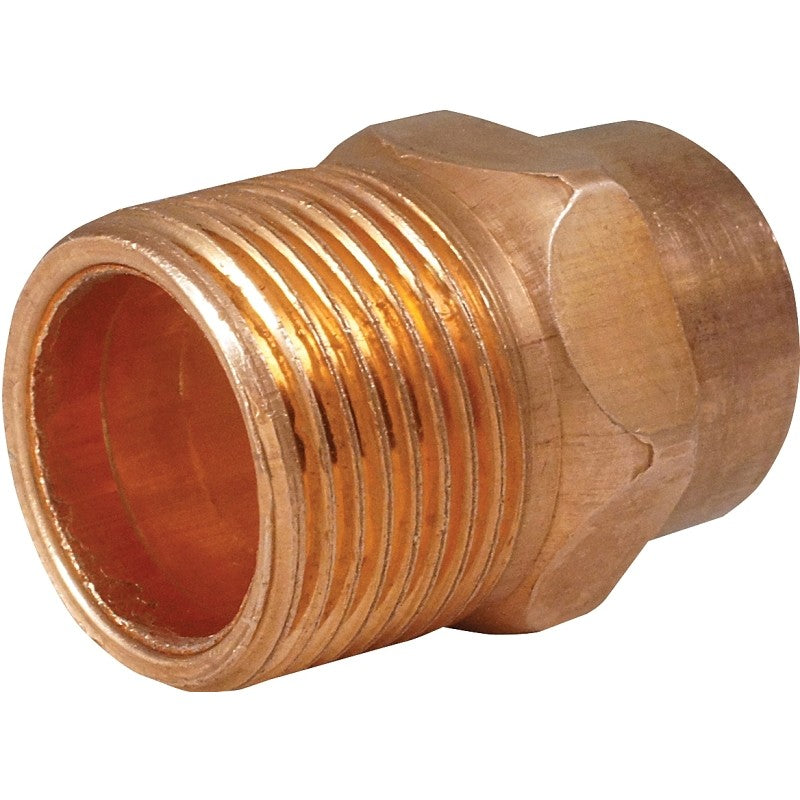 Elkhart Products 104 Series 30290 Pipe Adapter, 1/4 in, Sweat x MNPT, Copper