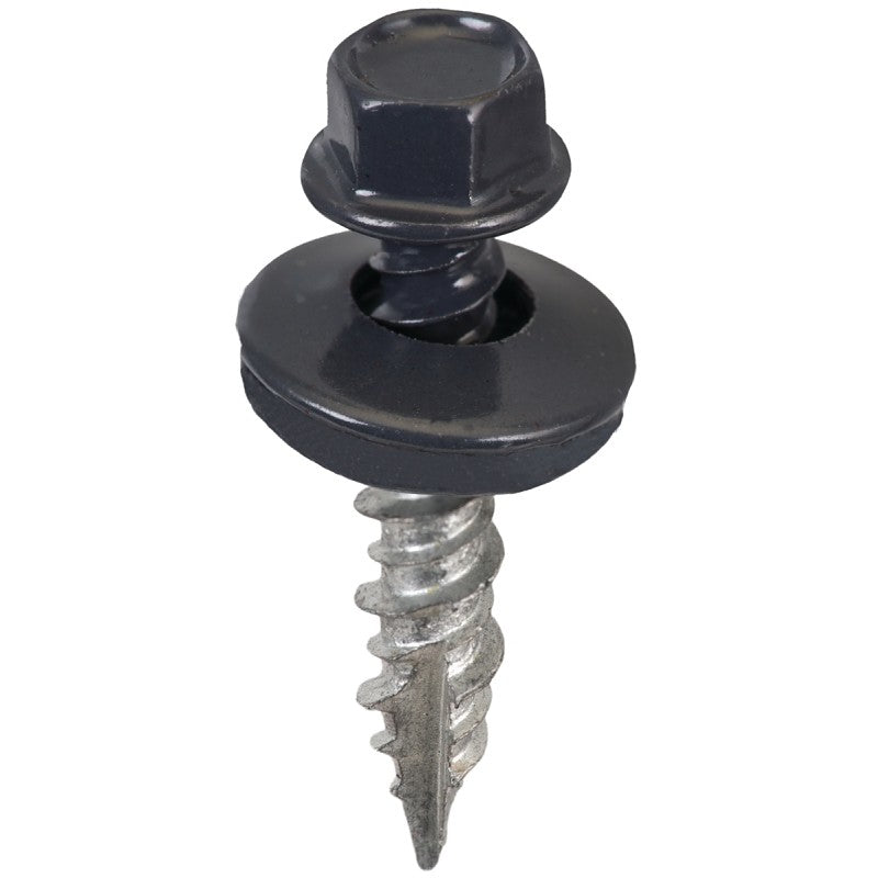 Acorn International SW-MW1CG250 Screw, High-Low, Twin Lead Thread, Hex Drive, Self-Tapping, Charcoal Gray, 250/BAG