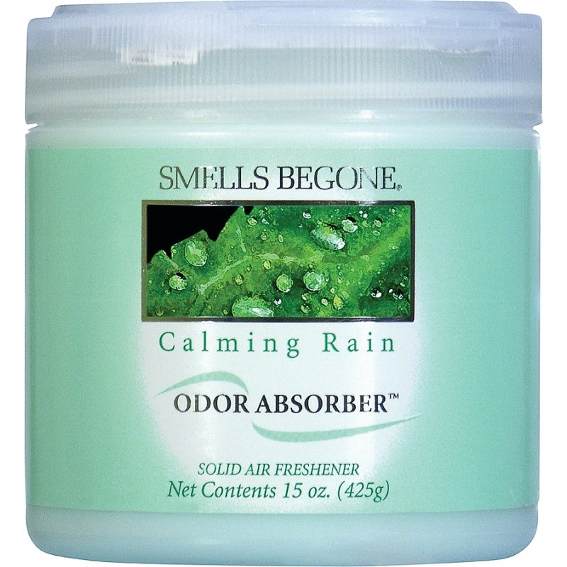 Smells Begone 50516 Odor Absorbing Gel, 15 oz, Jar, Calming Rain, 450 sq-ft Coverage Area
