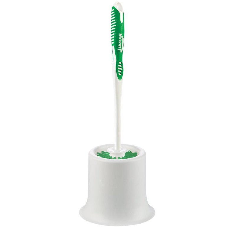 Libman 34 Toilet Bowl Brush, 1 in L Trim, PET Bristle, Polypropylene Holder, White Holder