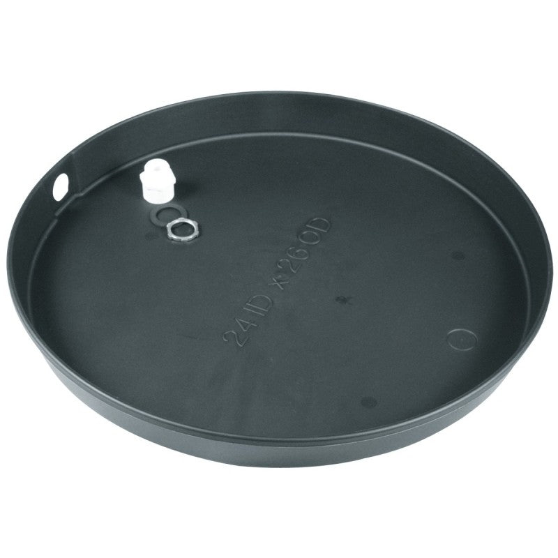 Camco USA 11360 Recyclable Drain Pan, Plastic, For: Electric Water Heaters, 24 in ID x 2-1/2 in D
