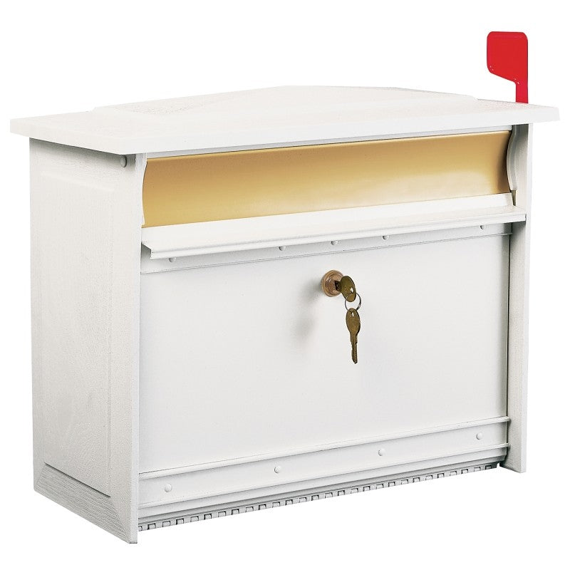 Gibraltar Mailboxes MSK000W Mailbox, Polymer, White, 17.1 in W, 8.4 in D, 13.3 in H