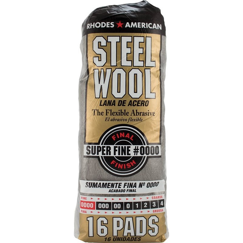 Homax 106600-06 Steel Wool, #0000 Grit, Super Fine, Gray