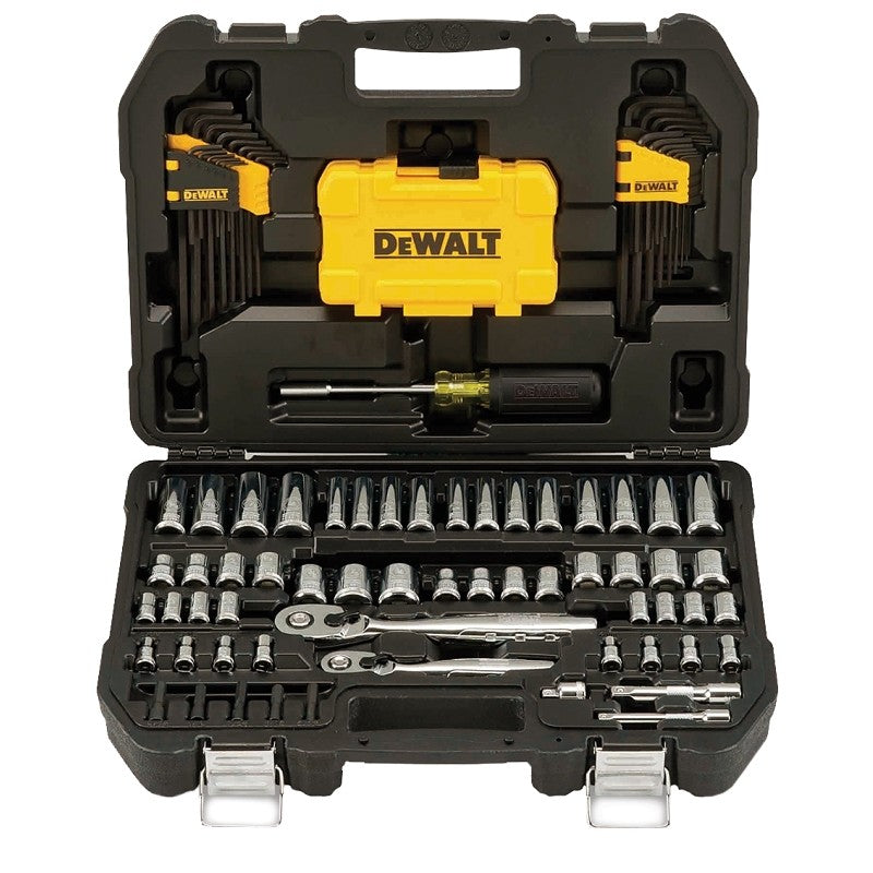 DEWALT DWMT73801 Mechanic's Tool Set, 108-Piece, Chrome Vanadium, Polished Chrome Vanadium