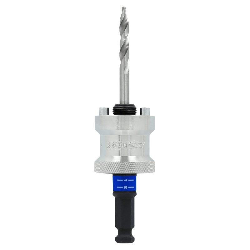 Lenox SNAP-BACK LXAH9912PBM Quick Change Hole Saw Arbor, 1/2 in Shank, 1-1/4 to 6 in Dia Bit, Hex Shank