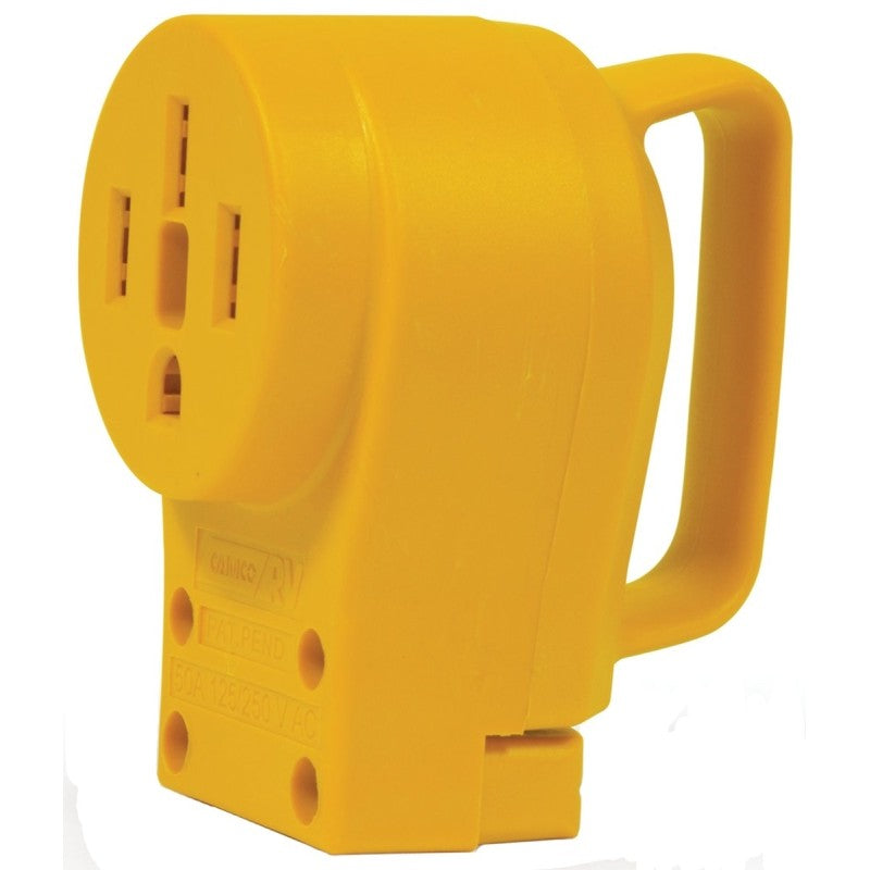 Camco USA 55353 Replacement Receptacle, 125/250 V, 50 A, Female Contact, Yellow