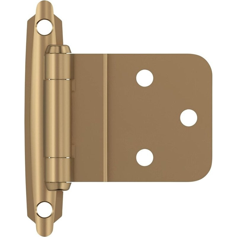 Amerock BPR3428CZ Cabinet Hinge, 105 deg Hinge Opening, 3/8 in Inset, Self-Closing Close, Champagne Bronze