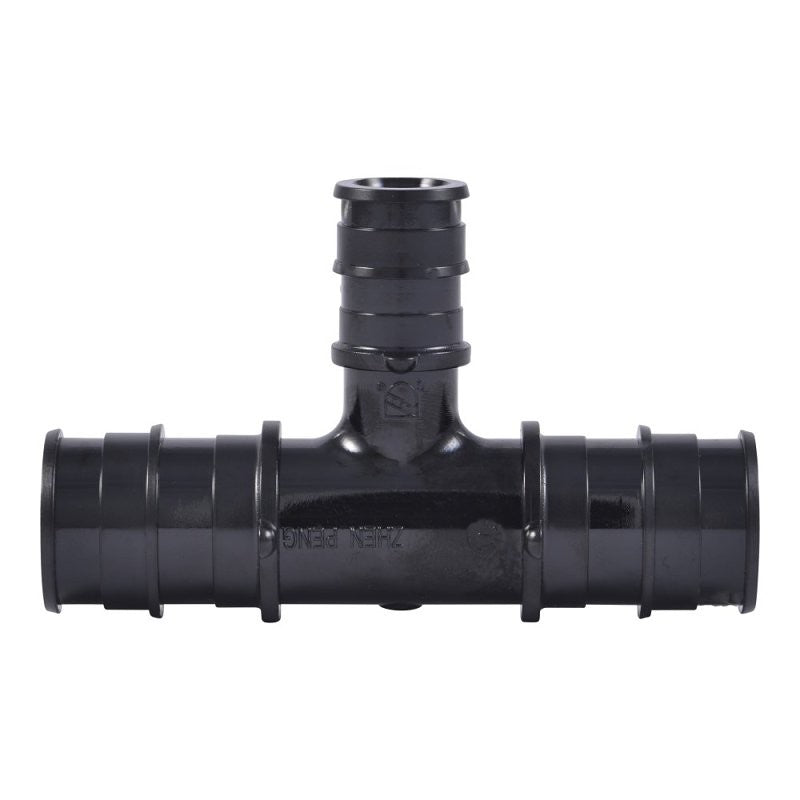 SharkBite UA412A5 Expansion Reducing Tee, 3/4 x 3/4 x 1/2 in, Barb, Polysulfone, Black, 160 psi Pressure