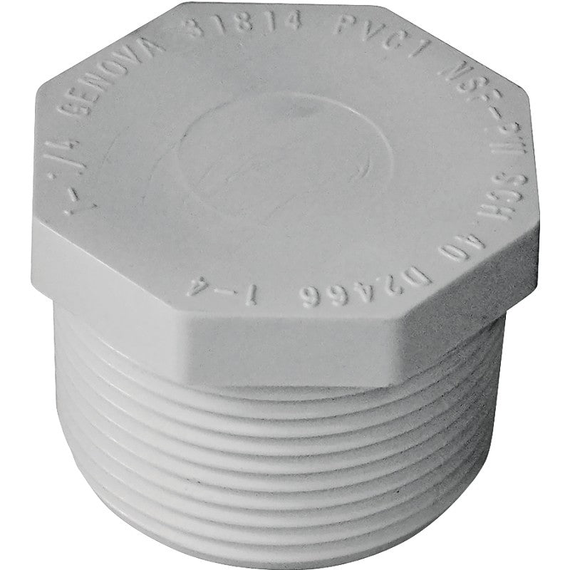 IPEX 435625 Pipe Plug, 1-1/4 in, MPT, PVC, White, SCH 40 Schedule