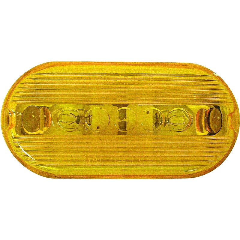 PM V135A Marker Light, Oval, 4-1/8 in W, 2 in H, 12 V, Incandescent Lamp, Amber Lens, Surface