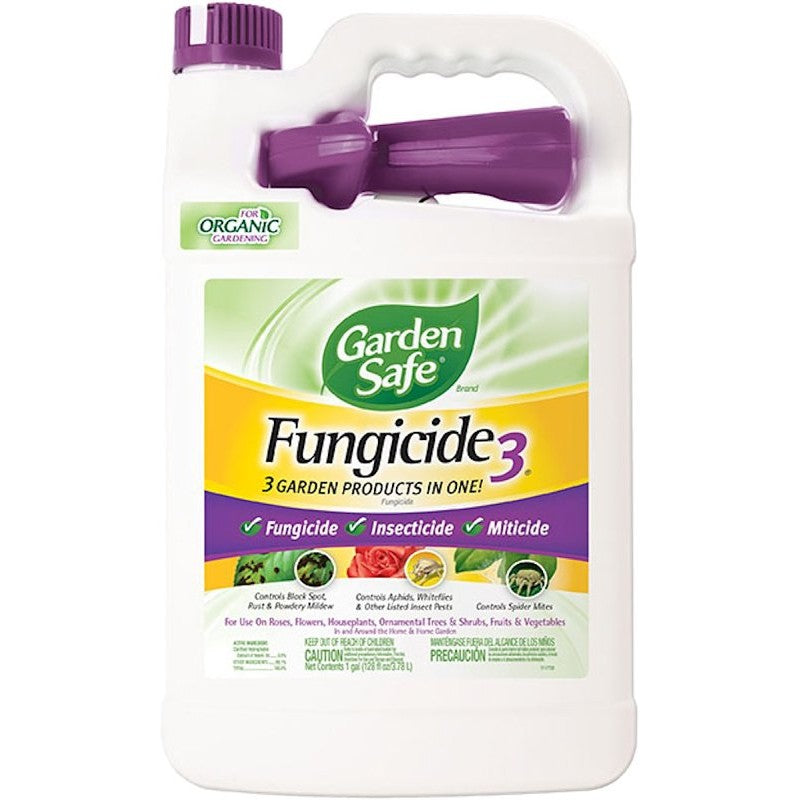 Garden Safe HG-93202 Fungicide, Liquid, Sour Garlic, Milky-White, 1 gal