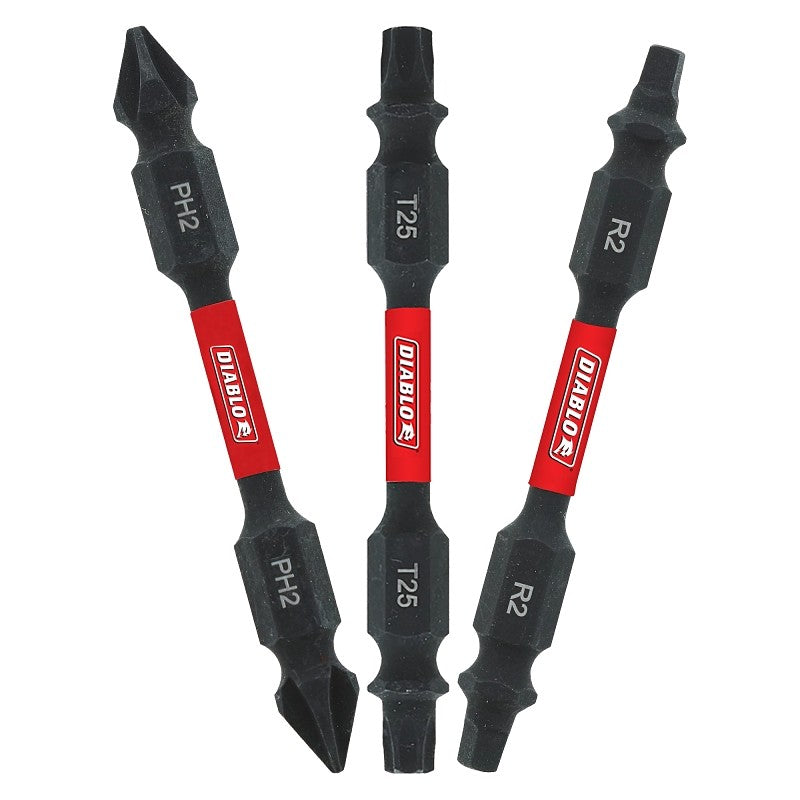 Diablo DDEV25-S3 Insert Bit Set, 3-Piece, Includes: #2 Phillips Double Ended Bit