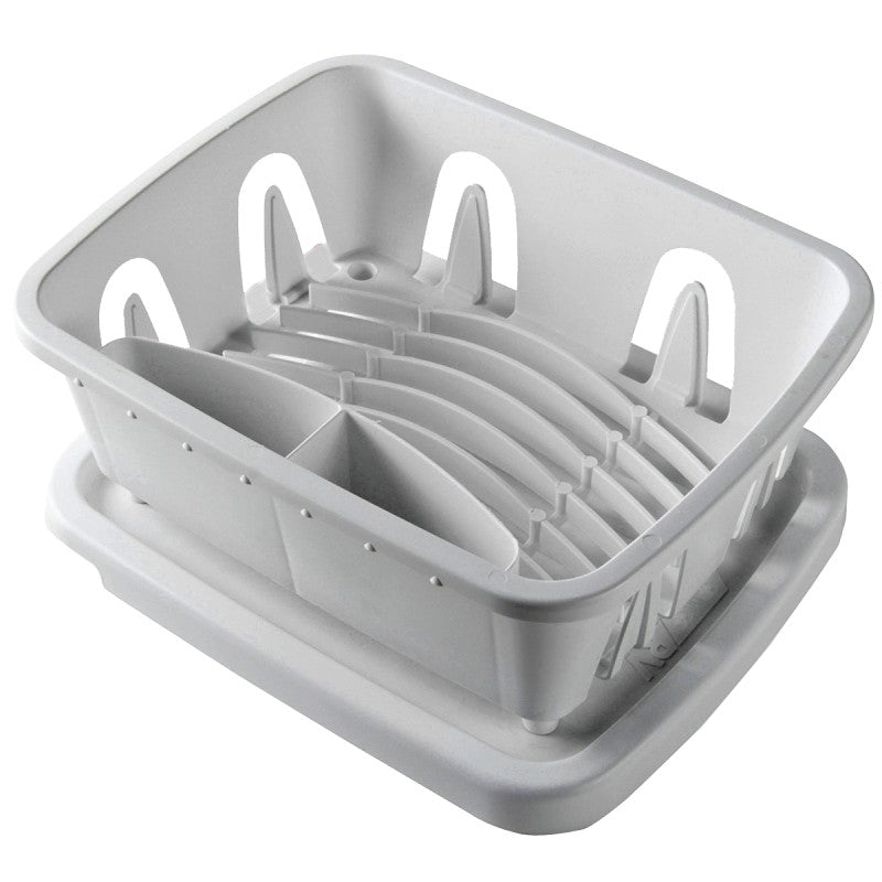 Camco USA 43511 Dish Drainer and Tray, Plastic, White, 11.69 in L, 9-1/2 in W, 4-3/4 in H (Pack of 2)
